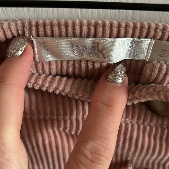 Twik Button Front Cordoroy Mini Skirt - - Picture 9 of 11